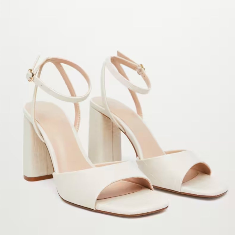 Mango Ankle-cuff heeled sandals Size 6.5